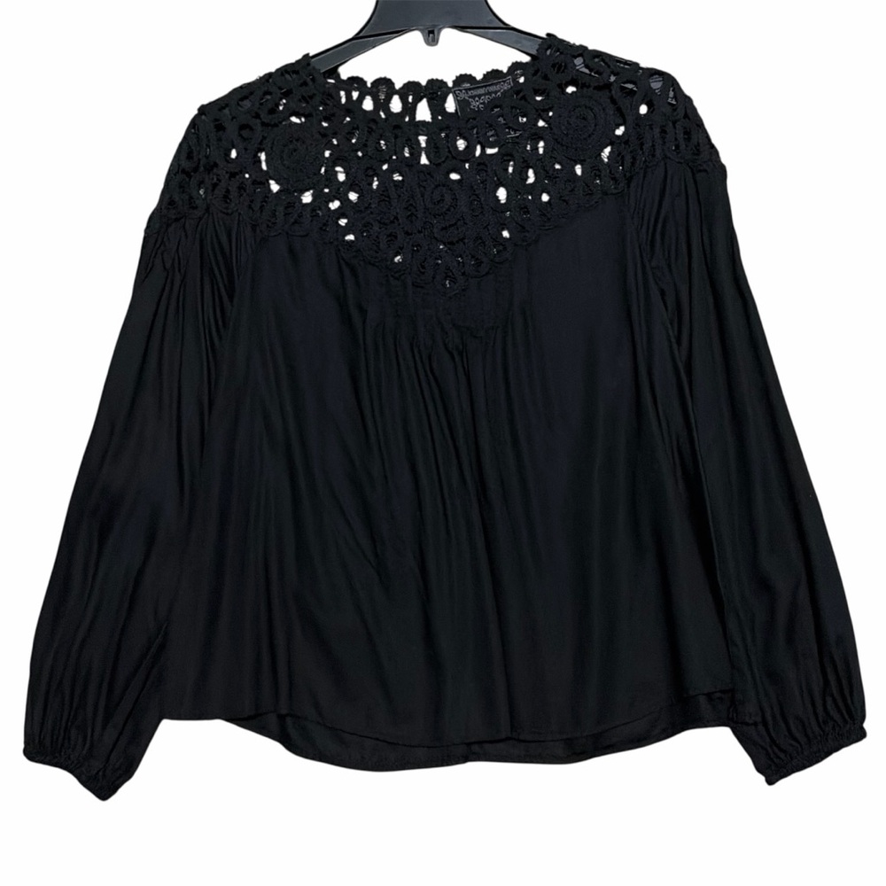 JOHNNY WAS Black Long Sleeve Cielito Modal Blouse XS - Picture 4 of 12